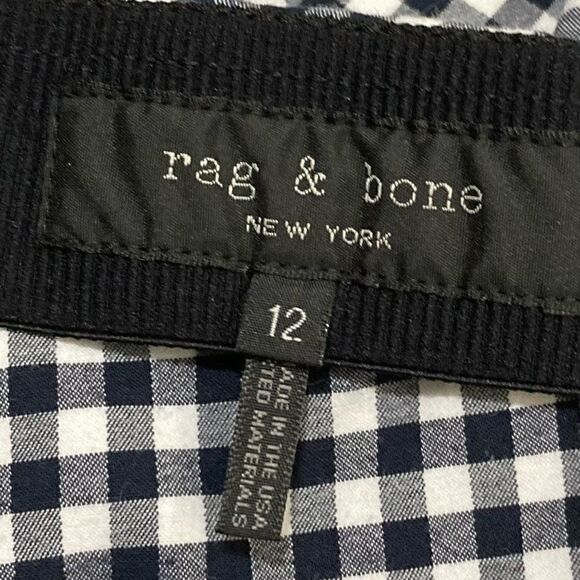 Rag and bone black and white checked black pants size 12 - Picture 5 of 9